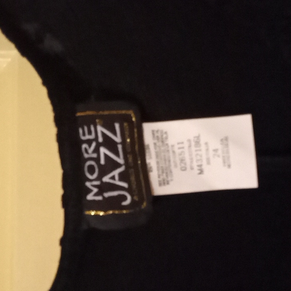 VINTAGE More-Jazz Black Rose Embossed Dress size 24 - Picture 2 of 4